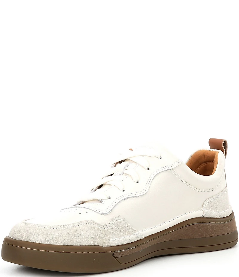Josef Seibel Men's Cleve 01 Leather and Suede Perforated Detail Lace Up Sneakers