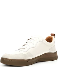 Josef Seibel Men's Cleve 01 Leather and Suede Perforated Detail Lace Up Sneakers