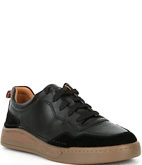 Josef Seibel Men's Cleve 01 Leather and Suede Perforated Detail Lace Up Sneakers