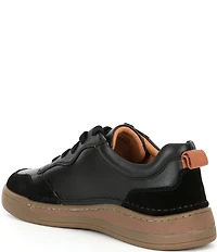 Josef Seibel Men's Cleve 01 Leather and Suede Perforated Detail Lace Up Sneakers