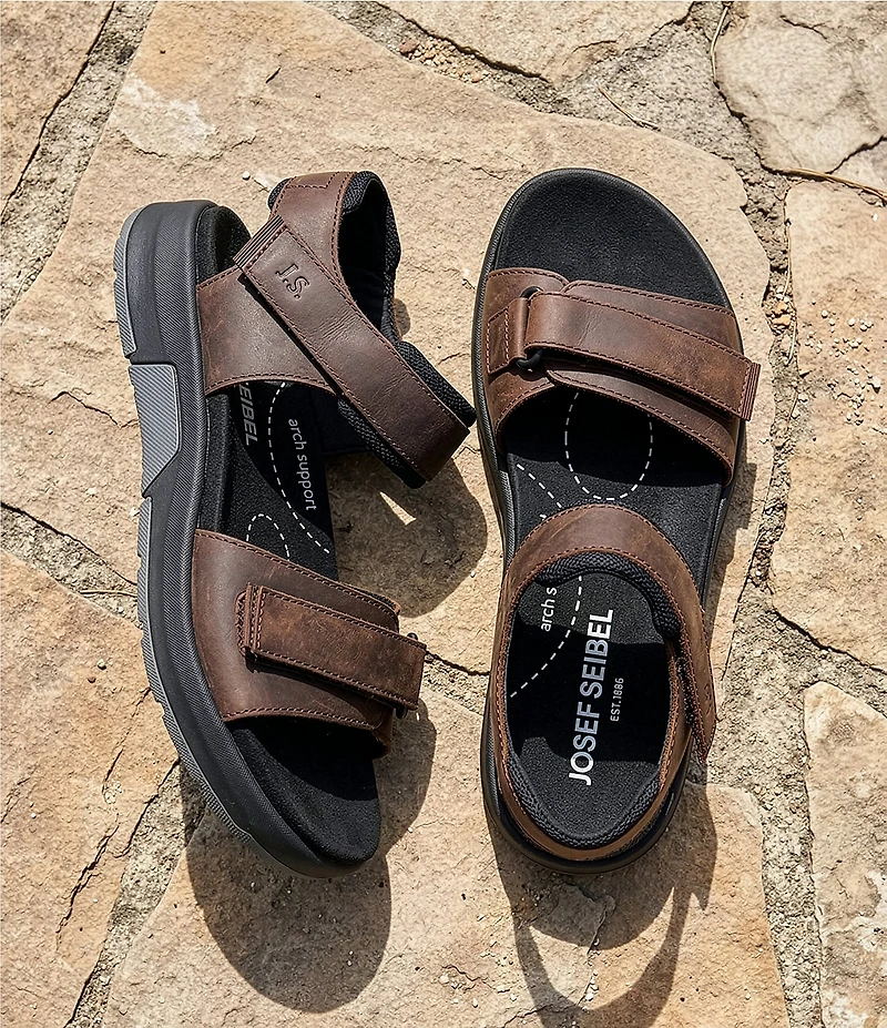Josef Seibel Men's Emeric 10 Leather Hook-and-Loop Sandals