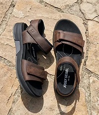 Josef Seibel Men's Emeric 10 Leather Hook-and-Loop Sandals