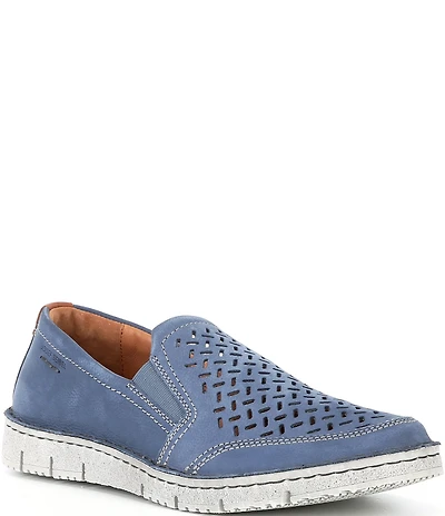 Josef Seibel Men's Ruben 27 Perforated Leather Slip On Sneakers