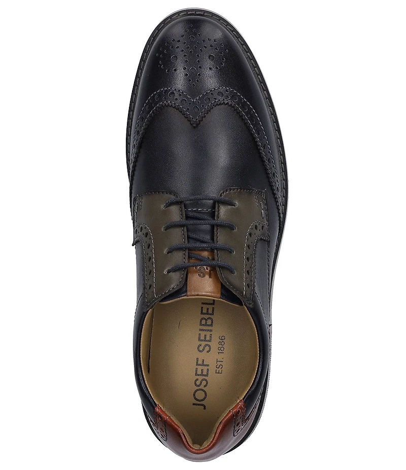 Josef Seibel Men's Stuart 07 Leather Wingtip Brogue Detail Oxfords