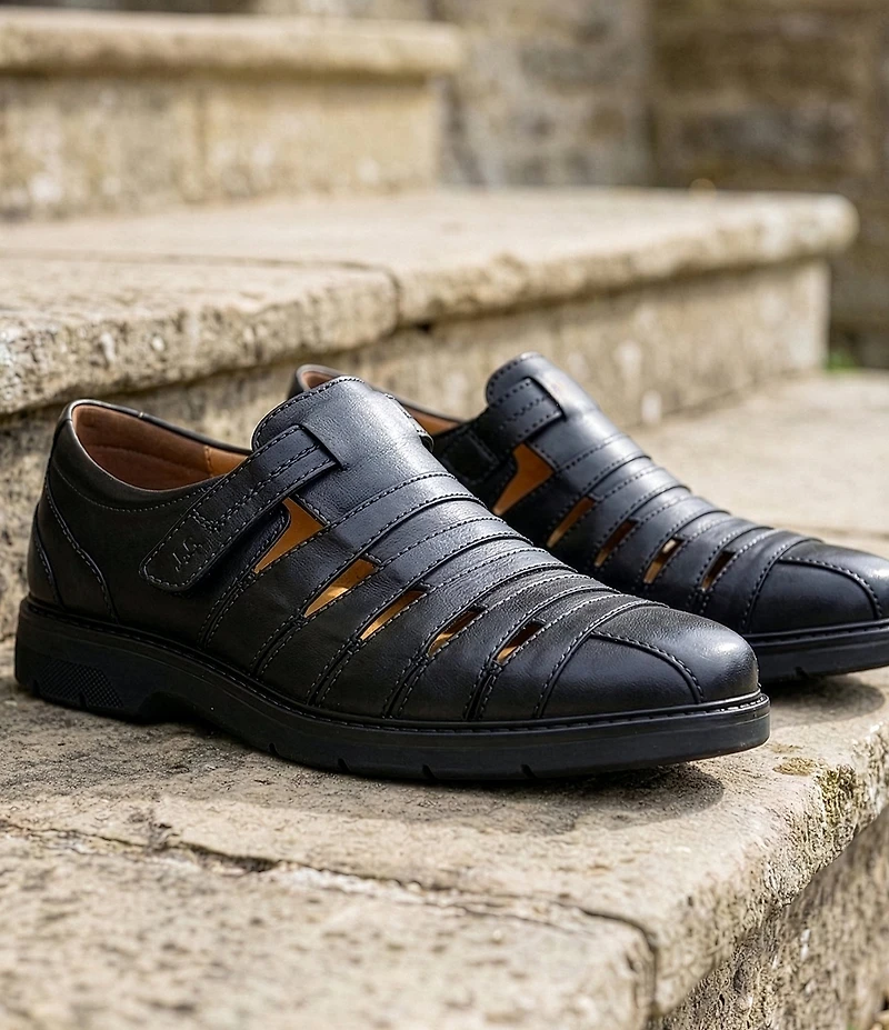 Josef Seibel Men's Stuart 12 Leather Fisherman Hook-and-Loop Sandals