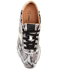 Josef Seibel Miley 01 Snake Print Leather Lace Up Sneakers