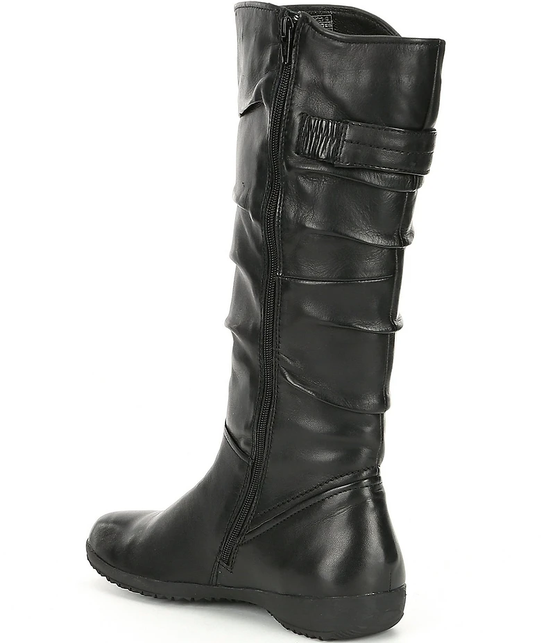 Josef Seibel Naly 23 Rouched Leather D-Ring Hardware Tall Boots