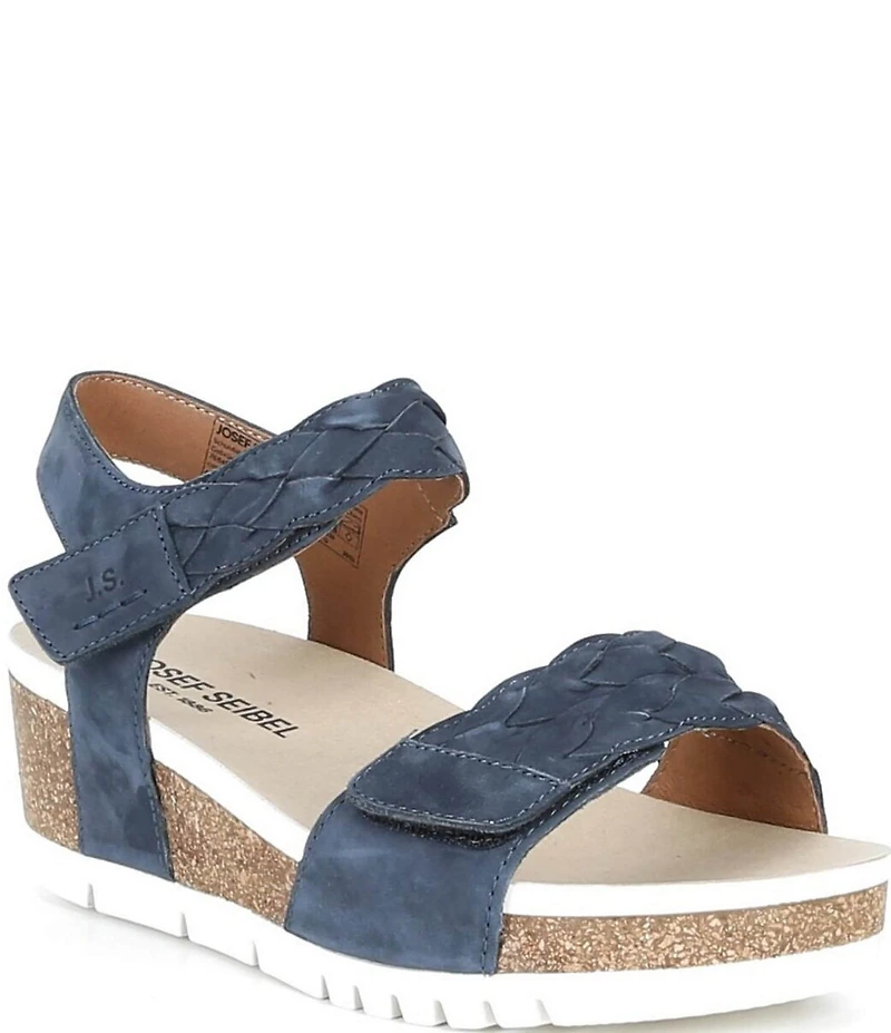 Josef Seibel Quinn 22 Suede Braided Wedge Sandals