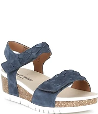 Josef Seibel Quinn 22 Suede Braided Wedge Sandals