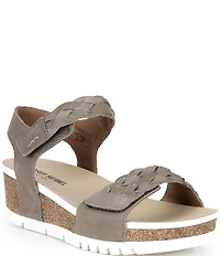 Josef Seibel Quinn 22 Suede Braided Wedge Sandals