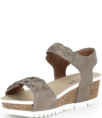 Josef Seibel Quinn 22 Suede Braided Wedge Sandals