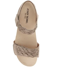 Josef Seibel Quinn 22 Suede Braided Wedge Sandals