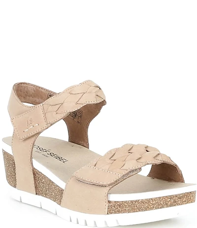 Josef Seibel Quinn 22 Suede Braided Wedge Sandals