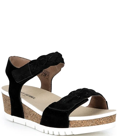 Josef Seibel Quinn 22 Suede Braided Wedge Sandals