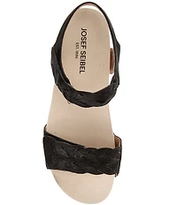 Josef Seibel Quinn 22 Suede Braided Wedge Sandals