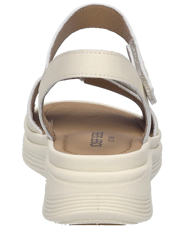Josef Seibel Sevran 01 Leather Ankle Wrap Wedge Sandals