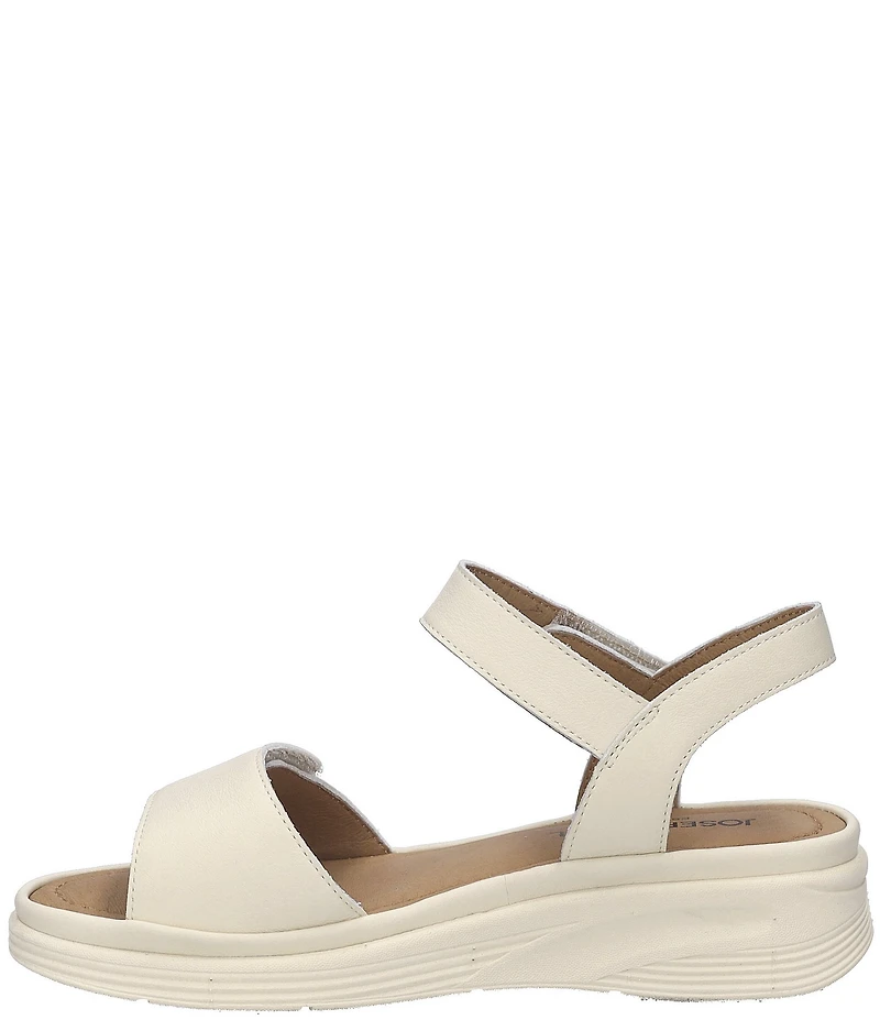 Josef Seibel Sevran 01 Leather Ankle Wrap Wedge Sandals