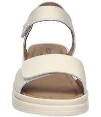 Josef Seibel Sevran 01 Leather Ankle Wrap Wedge Sandals