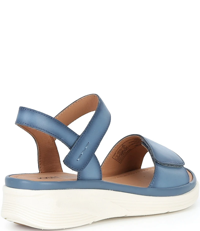 Josef Seibel Sevran 01 Leather Ankle Wrap Wedge Sandals