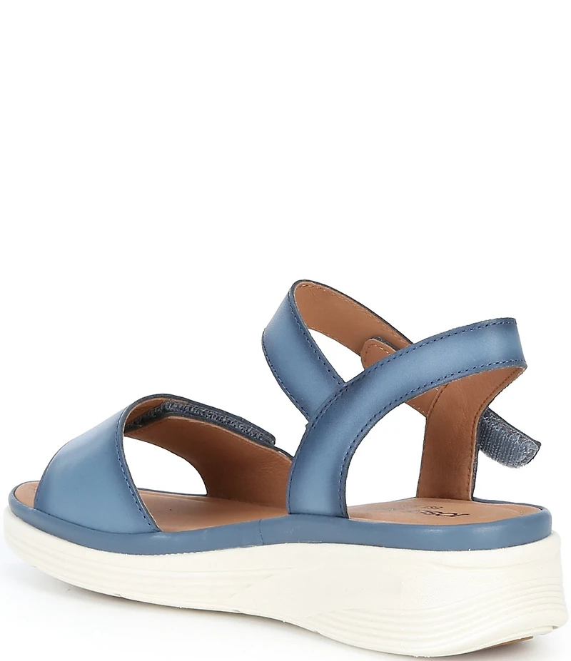 Josef Seibel Sevran 01 Leather Ankle Wrap Wedge Sandals