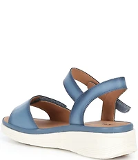 Josef Seibel Sevran 01 Leather Ankle Wrap Wedge Sandals