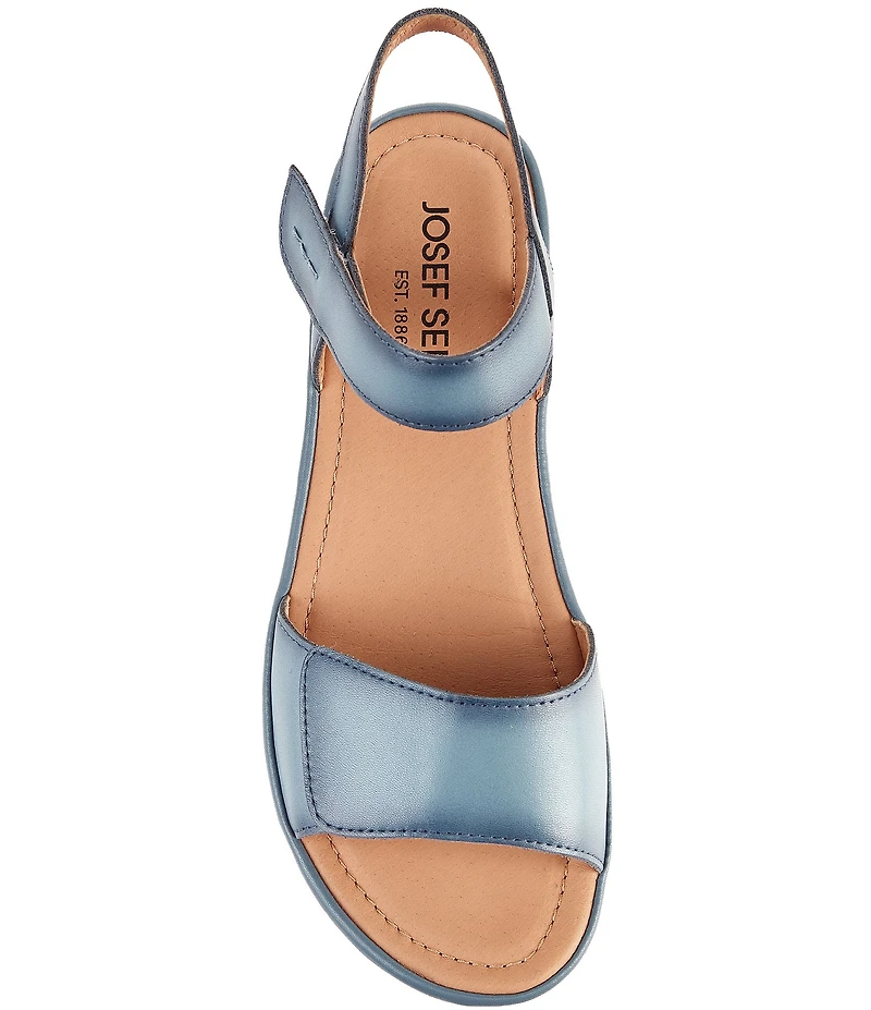 Josef Seibel Sevran 01 Leather Ankle Wrap Wedge Sandals