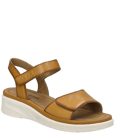 Josef Seibel Sevran 01 Leather Ankle Wrap Wedge Sandals