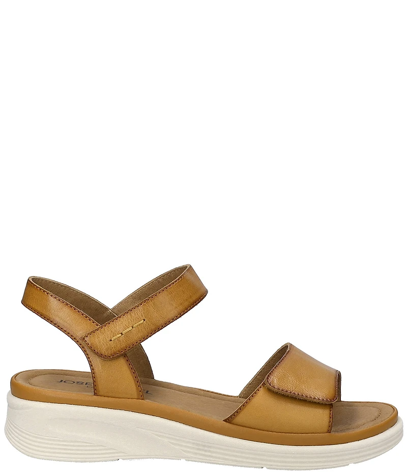 Josef Seibel Sevran 01 Leather Ankle Wrap Wedge Sandals