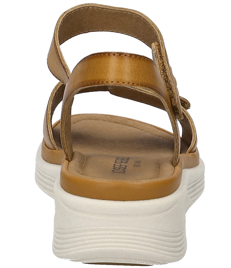 Josef Seibel Sevran 01 Leather Ankle Wrap Wedge Sandals