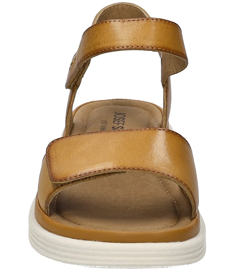 Josef Seibel Sevran 01 Leather Ankle Wrap Wedge Sandals
