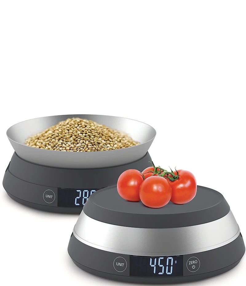 Joseph Joseph 2-in-1 Switch Digital Scale with Reversible Lid- Grey