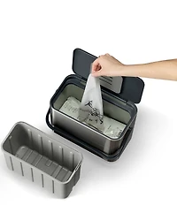 Joseph Joseph Collect 4L Stainless Steel Food Waste Caddy- Grey