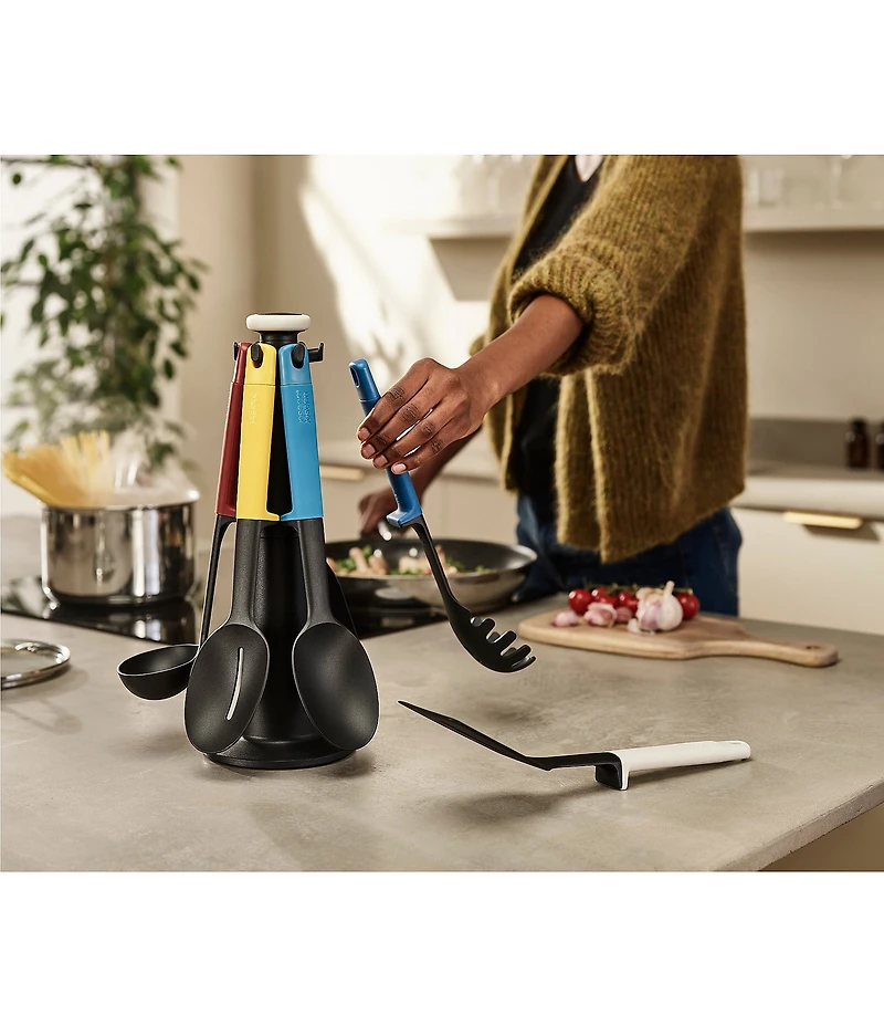 Joseph Joseph Elevate Carousel 6-Piece Utensil Set with Rotating Storage Stand- Multi