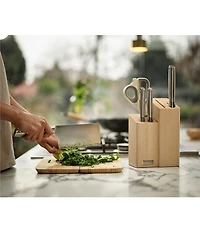 Joseph Joseph Elevate Fusion 5-Piece Knife, Cleaver and Scissor Set with Beechwood Block