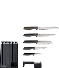 Joseph Joseph Elevate™ Knives SlimBlock 5-Piece Knife Set with Ceramic Sharpener- Black