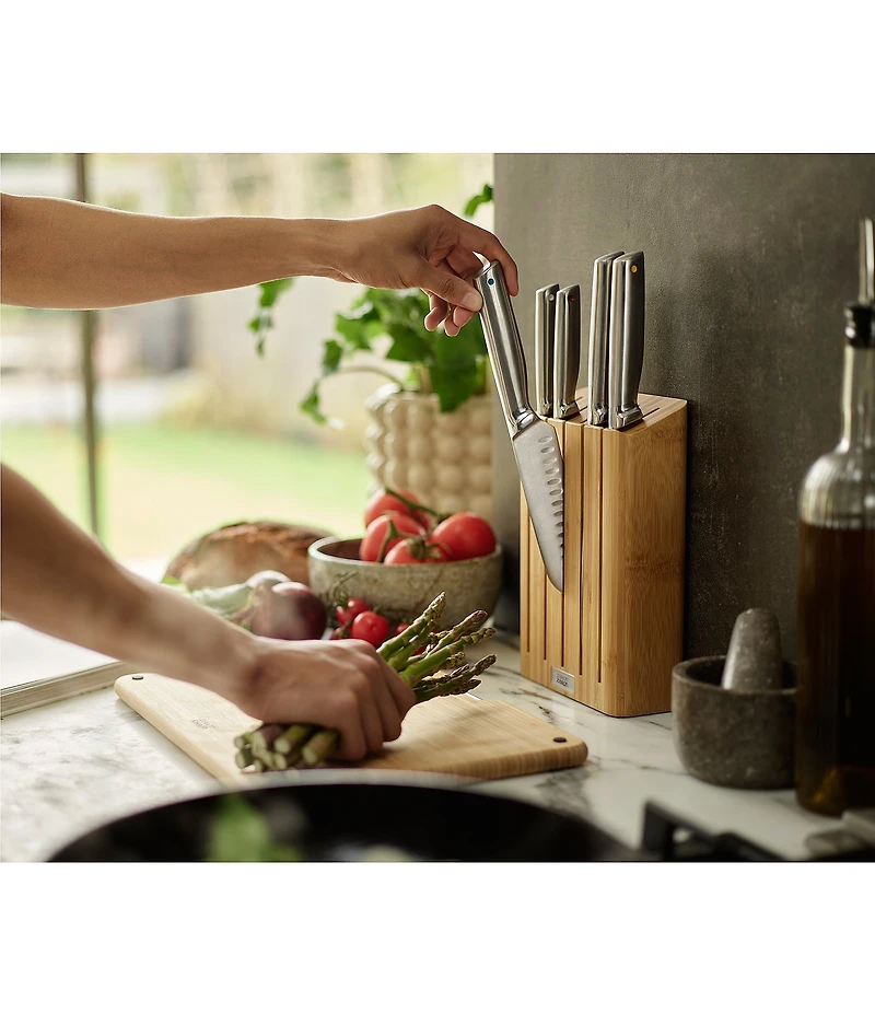 Joseph Joseph Elevate Steel Knives Bamboo 5-Piece Knife Block Set