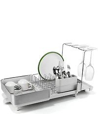 Joseph Joseph Extend Steel Plus Expandable Dish Rack with Wine Glass Holder