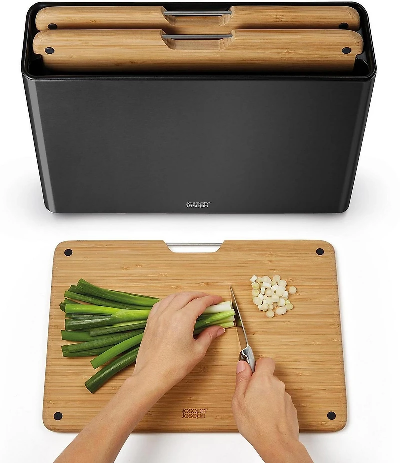 Joseph Joseph Folio Steel Bamboo 3-Piece Cutting Board Set