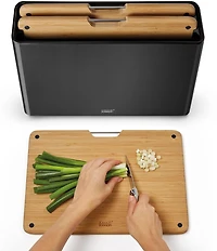 Joseph Joseph Folio Steel Bamboo 3-Piece Cutting Board Set