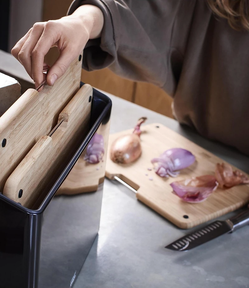 Joseph Joseph Folio Steel Bamboo 3-Piece Cutting Board Set