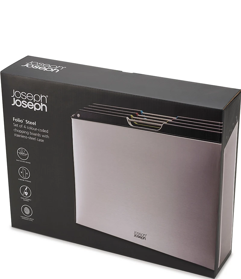 Joseph Joseph Folio™ Steel Set of 4 Chopping Boards with Stainless Steel Case