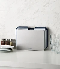 Joseph Joseph Nest™ Boards 3-Piece Chopping Board Set with Storage Stand (Regular)- Grey