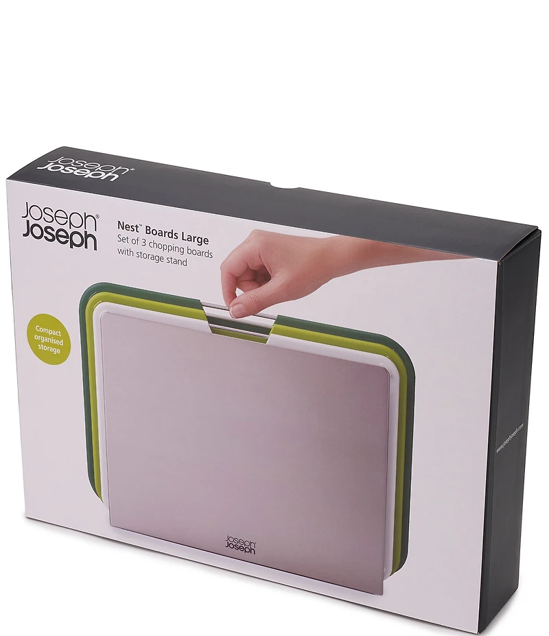 Joseph Joseph Nest™ Boards Large 3-Piece Chopping Board Set with Storage Stand- Green