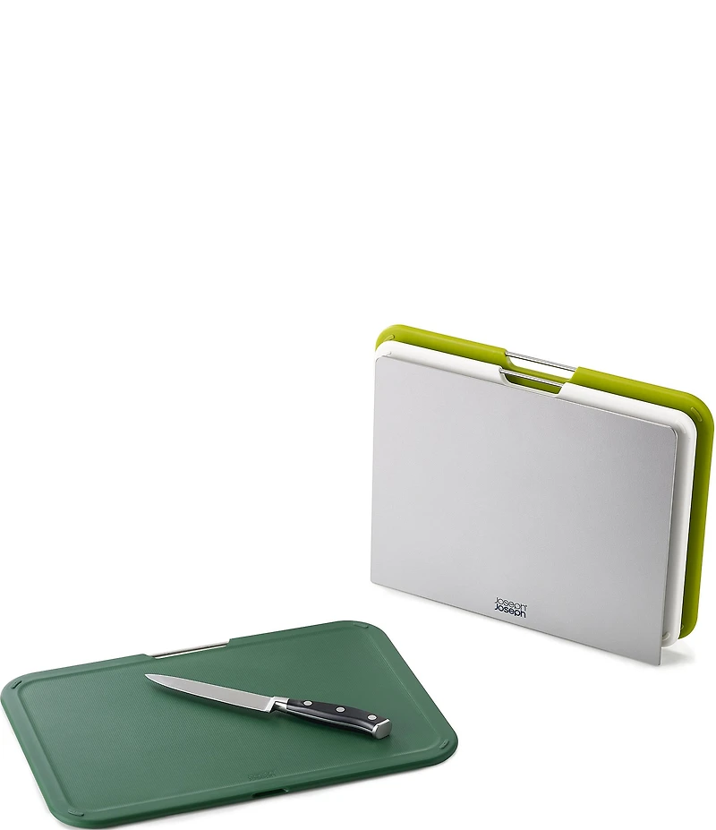 Joseph Joseph Nest™ Boards Large 3-Piece Chopping Board Set with Storage Stand- Green