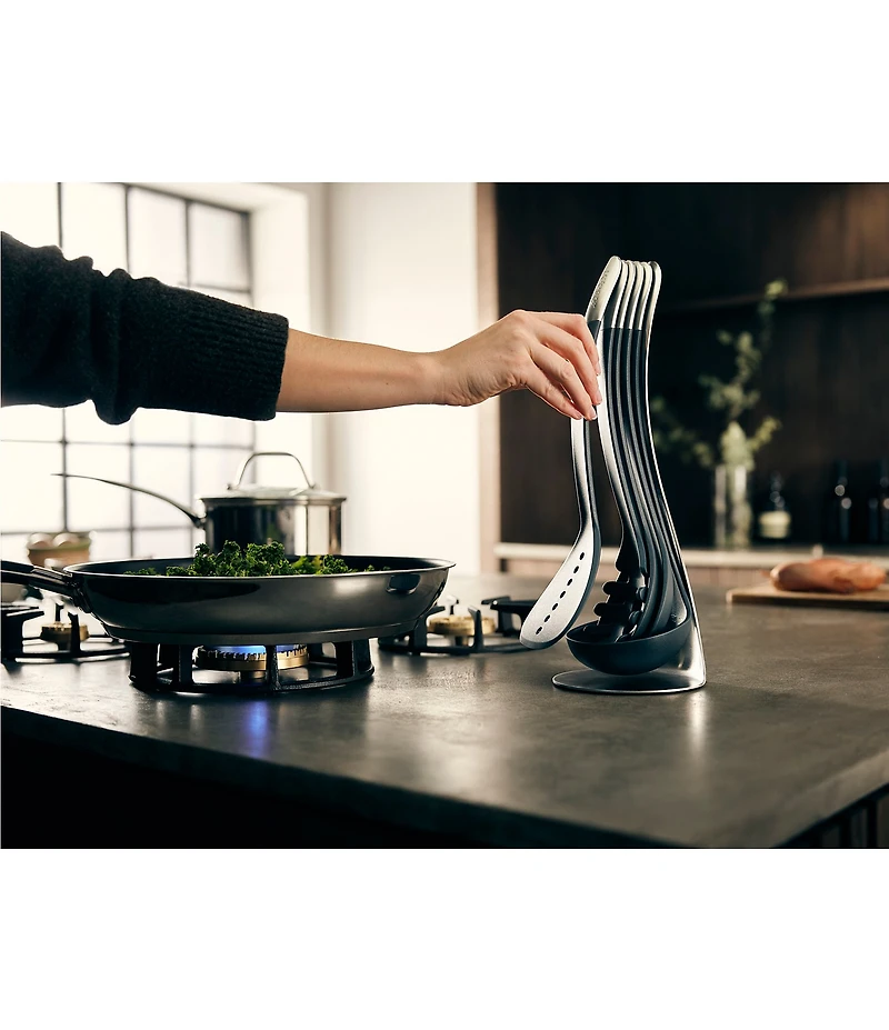 Joseph Joseph Nest Magnetic Utensils with Stand - Black & Stainless Steel