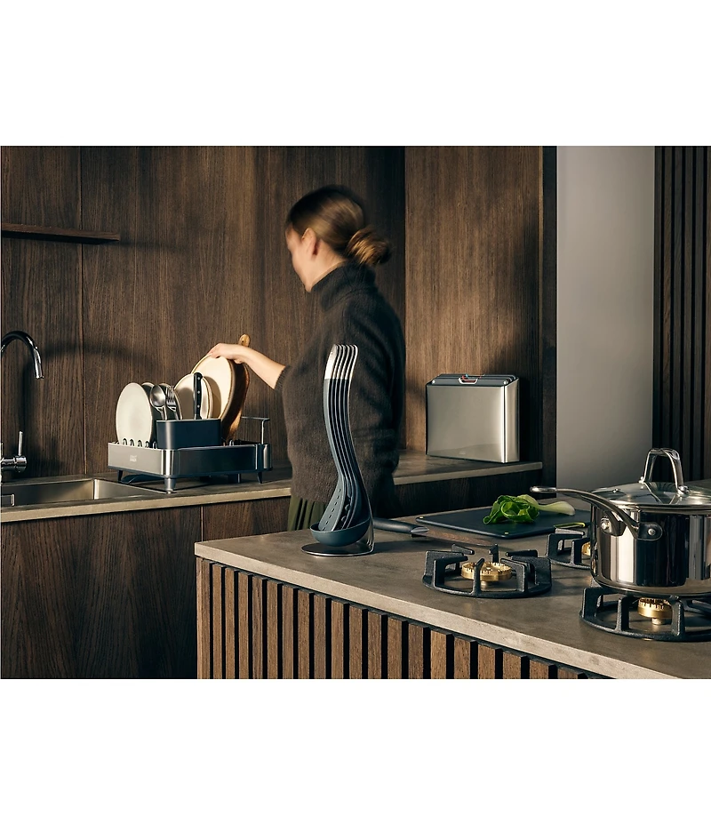 Joseph Joseph Nest Magnetic Utensils with Stand - Black & Stainless Steel