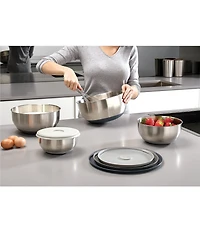 Joseph Joseph Nest Prep & Store 8-Piece Bowl Set with Lids- Stainless Steel