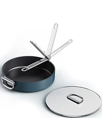 Joseph Joseph Space Folding Handle Ceramic Non-Stick Dark Blue 3.8- Quart Saute Pan
