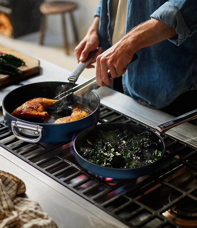 Joseph Joseph Space Folding Handle Ceramic Non-Stick Dark Blue 3.8- Quart Saute Pan