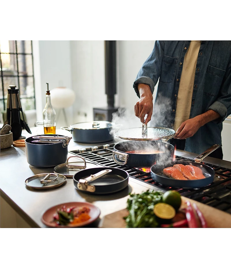 Joseph Joseph Space Folding Handle Ceramic Non-Stick Dark Blue 10-Piece Cookware Set